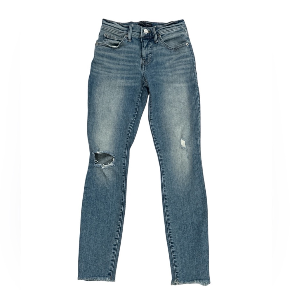 Lucky Brand Mid Rise Super Skinny Ava Medium Wash Distressed Jeans